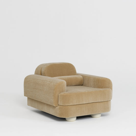 Fauteuil fumoir velours structure Bauhaus