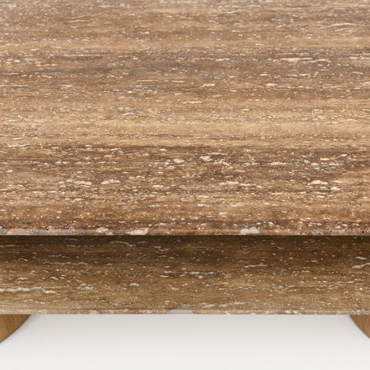 Table basse Pietra Ovale détail pieds chêne