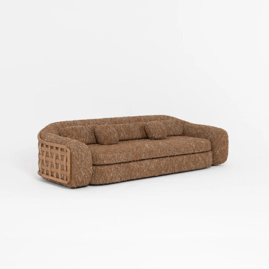 Sofa Galileo structure chêne tissage artisanal