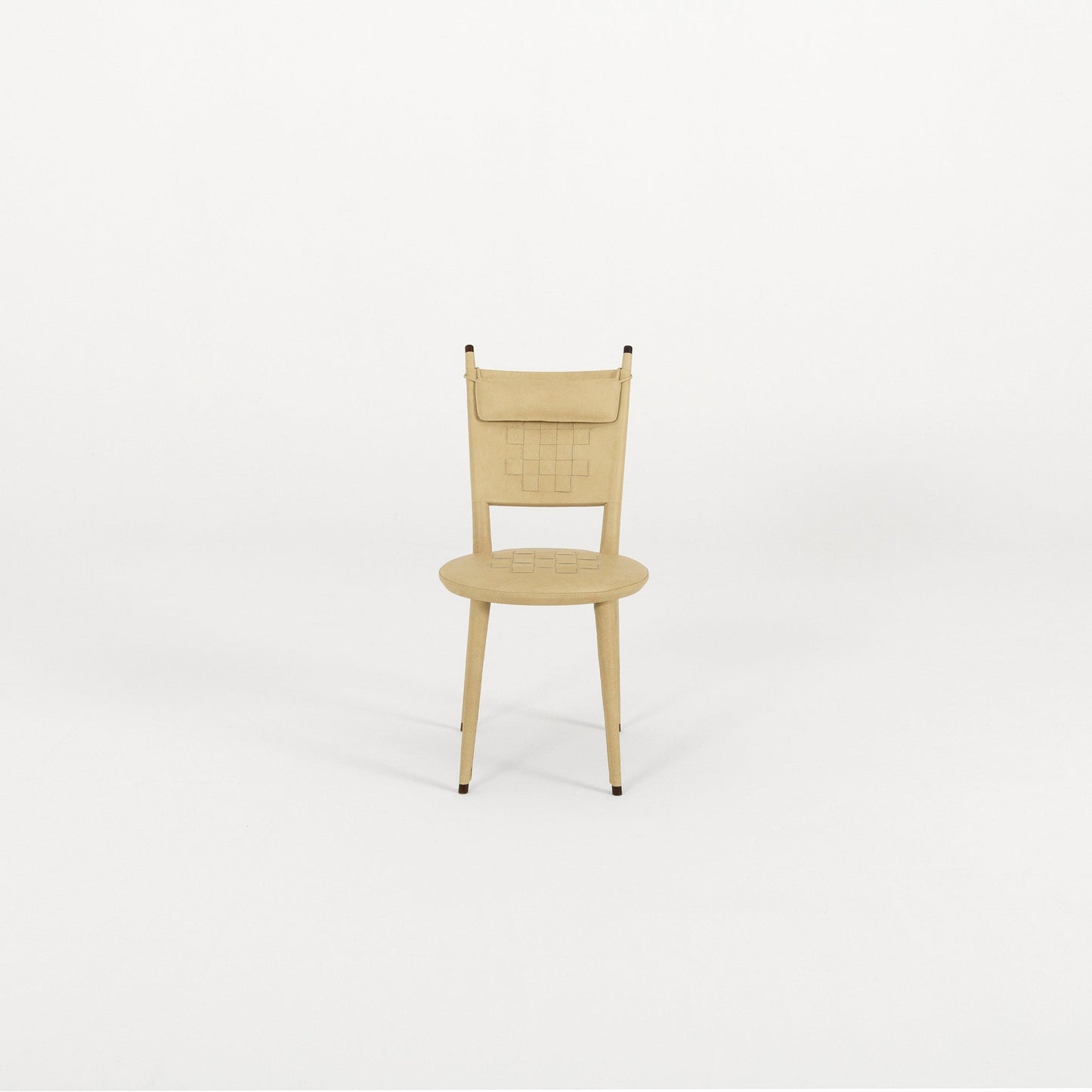 Chaise Thersia détail tissage cuir