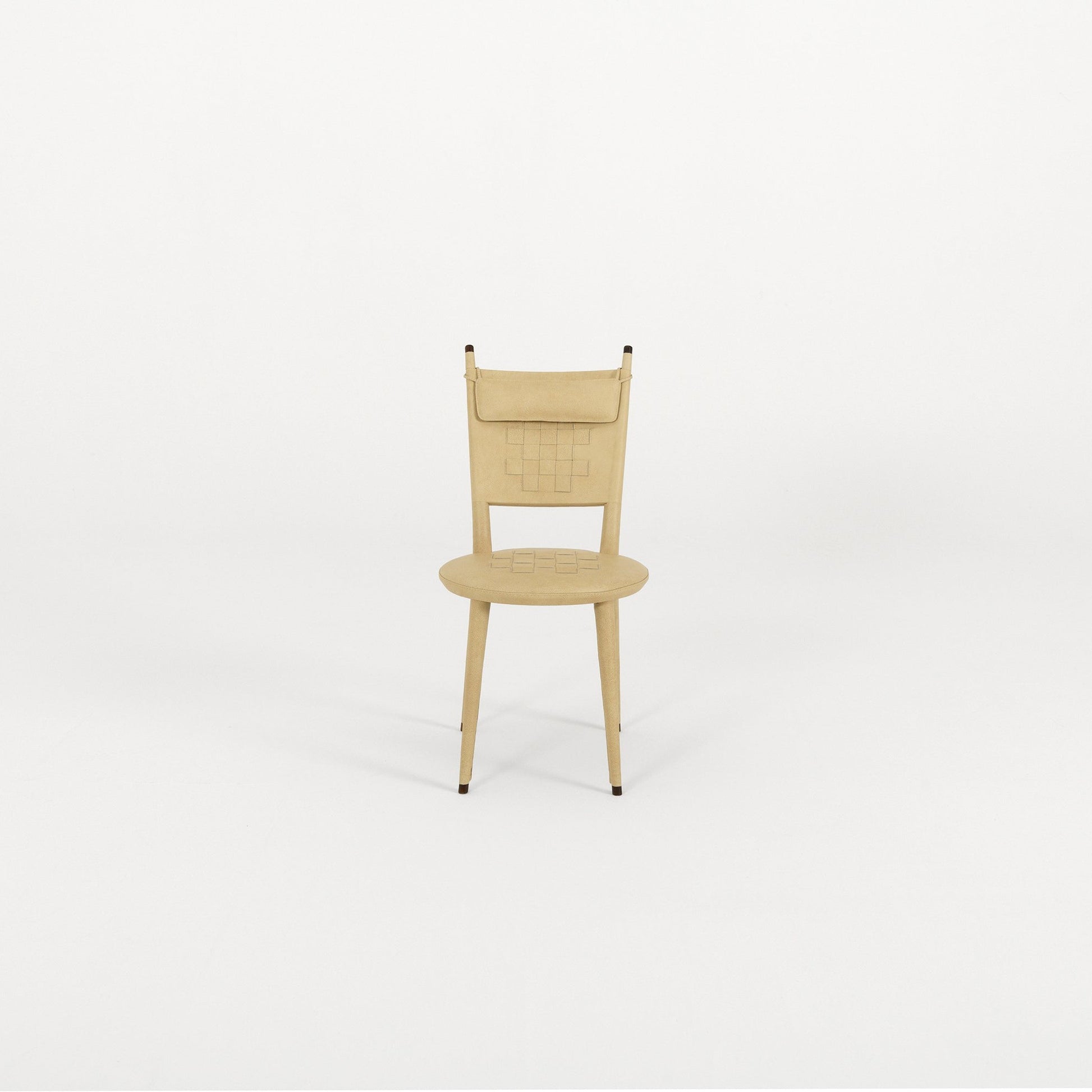 Chaise Thersia détail tissage cuir
