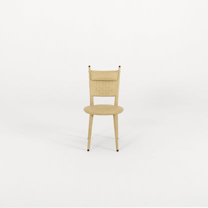 Chaise Thersia détail tissage cuir