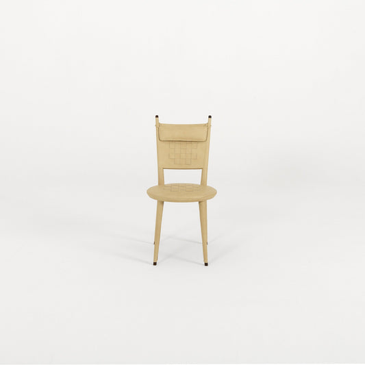 Chaise Thersia détail tissage cuir